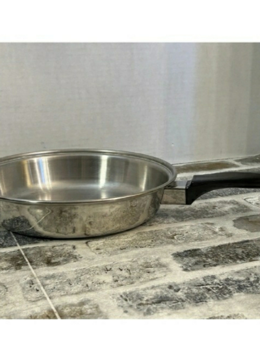 Vintage EKCO  FLINT 10" Skillet Stainless Steel Frying Pan Radiant Heat Core USA